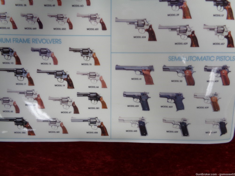 VINTAGE S&W Handgun Display Advertising Mat SW Smith Wesson Pistol Revolver-img-7