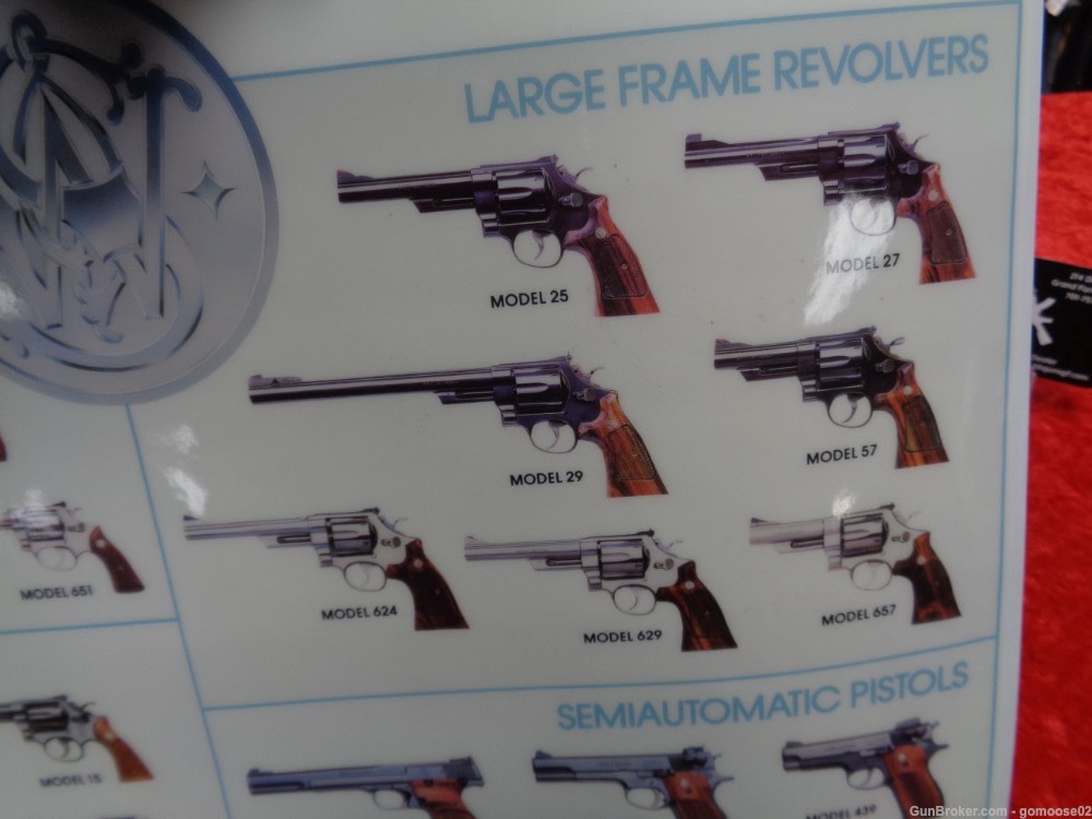 VINTAGE S&W Handgun Display Advertising Mat SW Smith Wesson Pistol Revolver-img-4