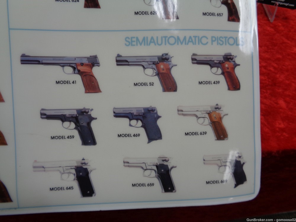 VINTAGE S&W Handgun Display Advertising Mat SW Smith Wesson Pistol Revolver-img-2
