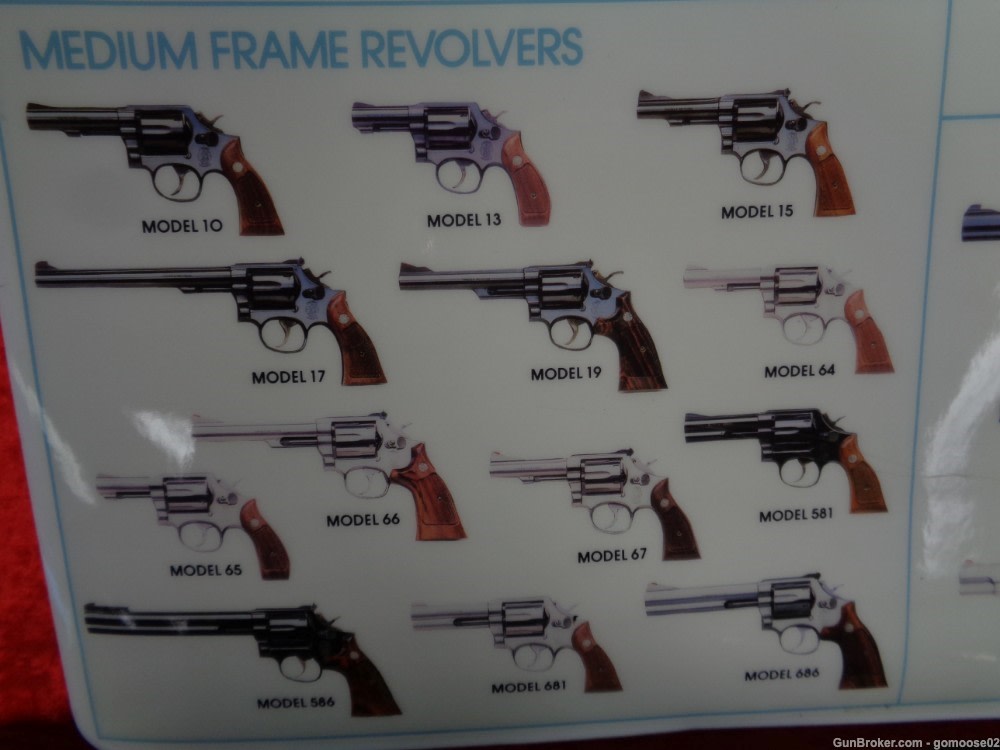 VINTAGE S&W Handgun Display Advertising Mat SW Smith Wesson Pistol Revolver-img-1