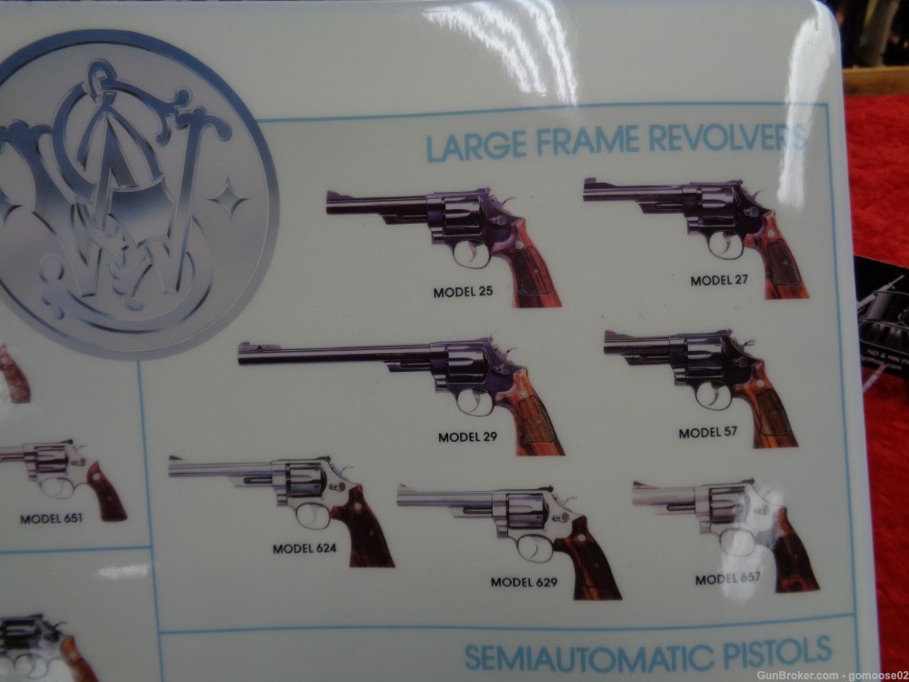 VINTAGE S&W Handgun Display Advertising Mat SW Smith Wesson Pistol Revolver-img-3