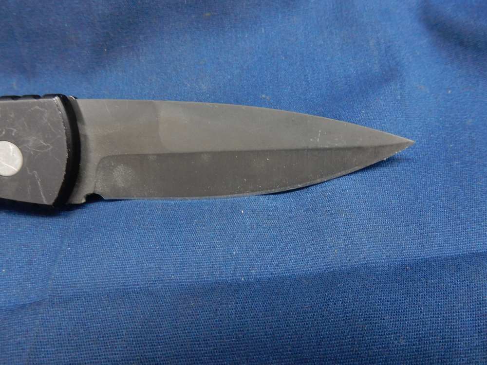 Pro-Tech TR-2 Automatic Knife Skeletonized Black Aluminum Handle Sheath-img-10