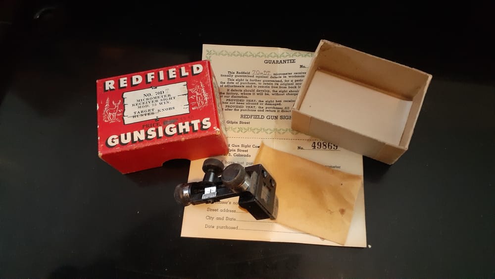 Vintage Redfield 70 DT Rifle Micrometer Receiver Peep Sight Winchester 95 -img-2