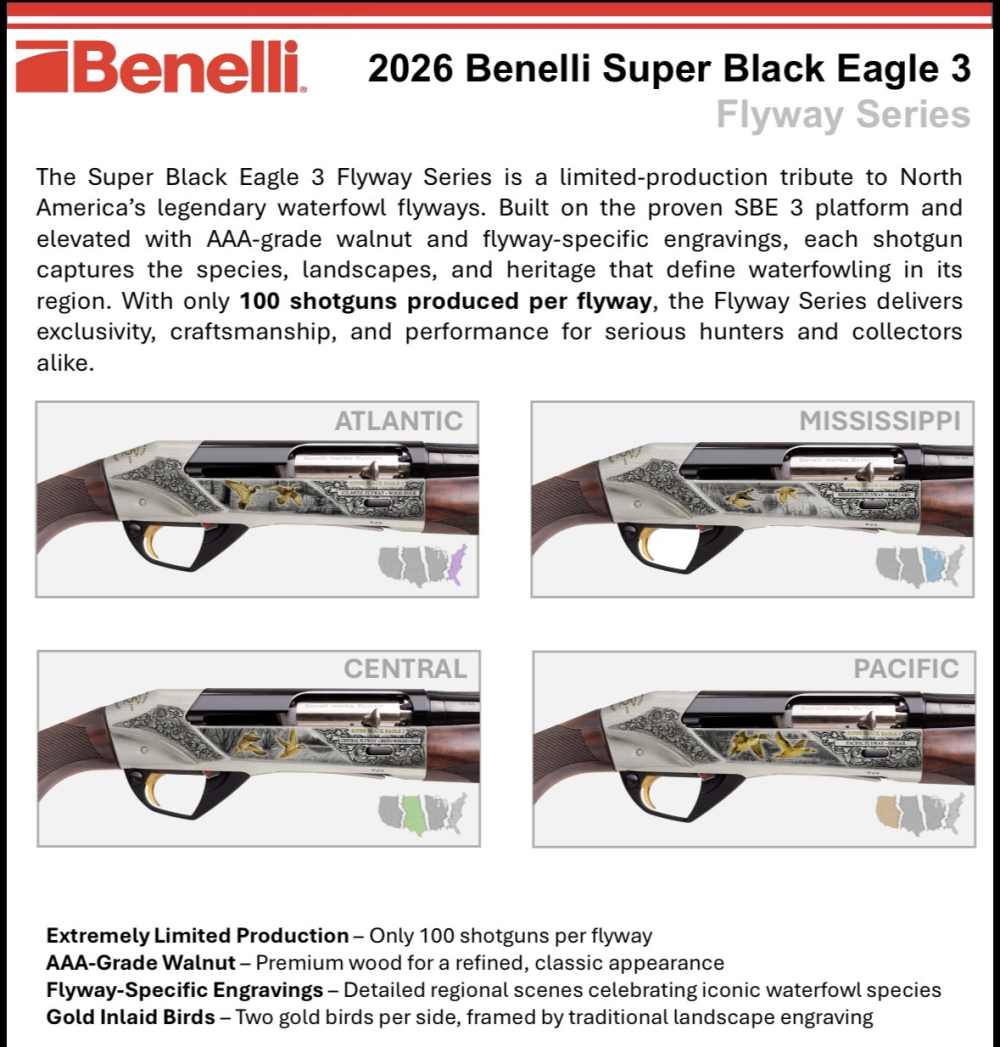 BENELLI SBE 3 FLYWAY SERIES SET #64/100 ALL 4 - UNOPENED -img-0
