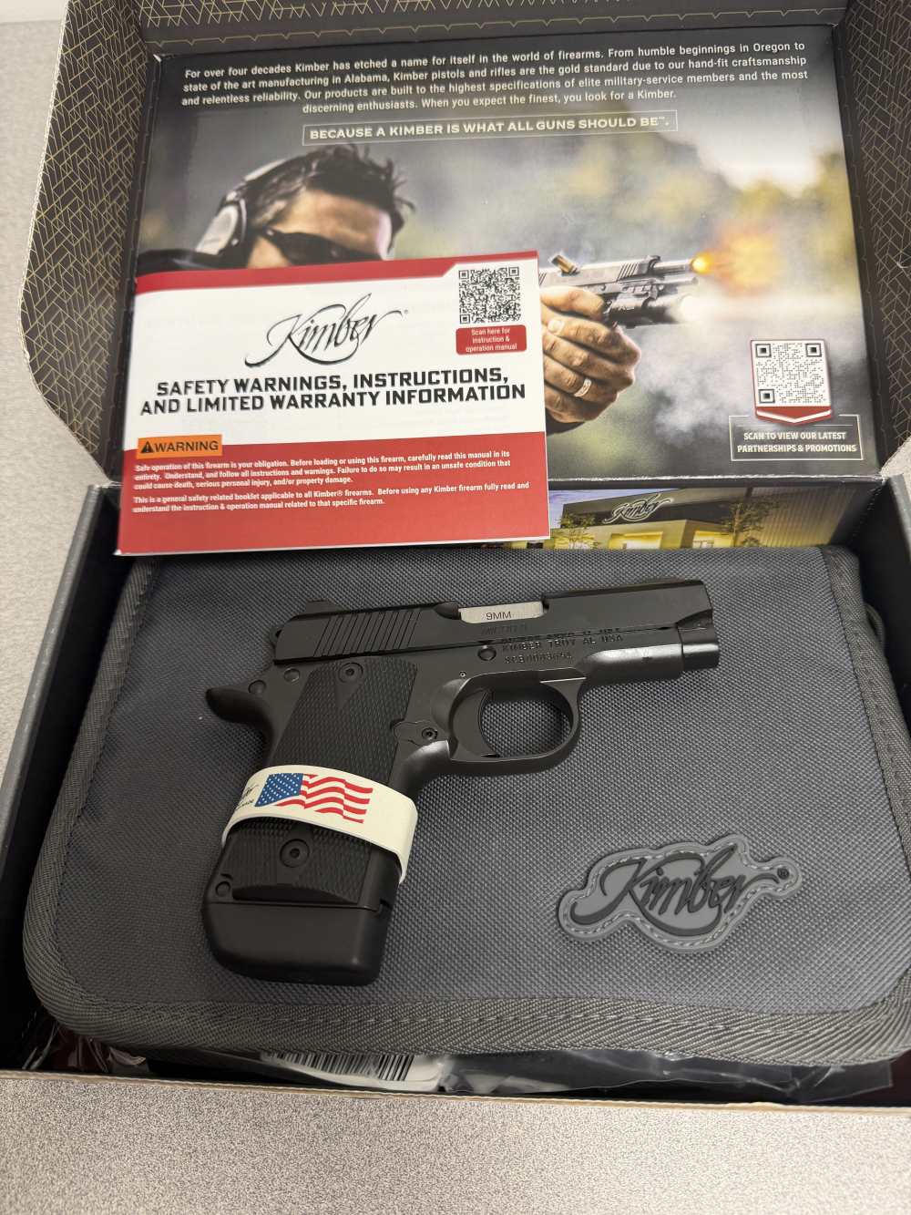 Kimber Micro 9 Liberty, 9mm, 3.15”, Ivory G-10, Kimpro II Black, 7 Rds-img-0