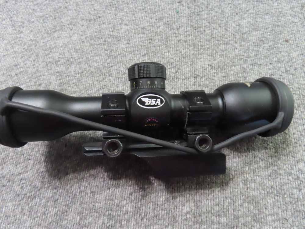 BSA TW 4x30 RIFLE SCOPE WITH BASE FOR RAIL MOUNT, CLEAR OPTICS-img-12