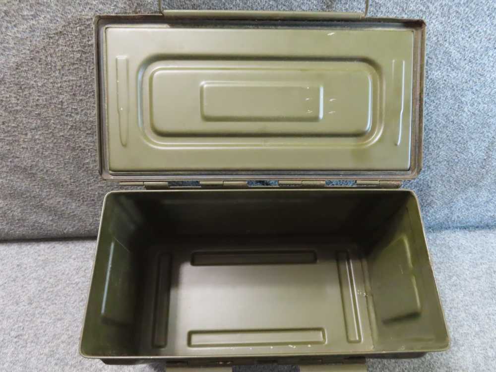 2-WWII USGI .50 CALIBER M2 AMMO CANS MADE BY BELMONT WITH ORIGINAL PAINT-img-6