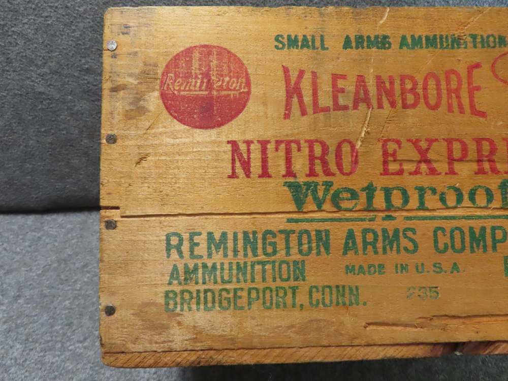 VINTAGE REMINGTON WOOD AMMO BOX-HELD 500 ROUNDS OF 12 GAUGE SHOTGUN SHELLS-img-2