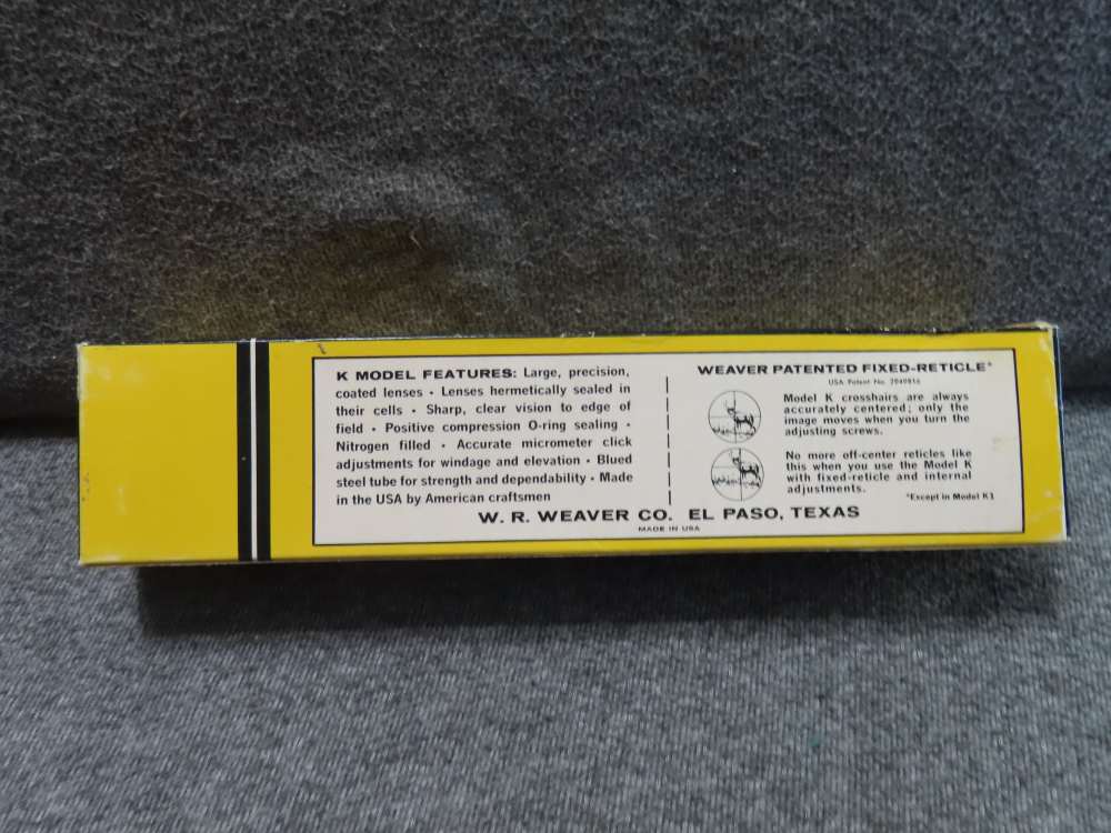 VINTAGE WEAVER MODEL K4 SCOPE-FINE CROSSHAIR RETICLE AND DOT CENTER-W/BOX-img-11