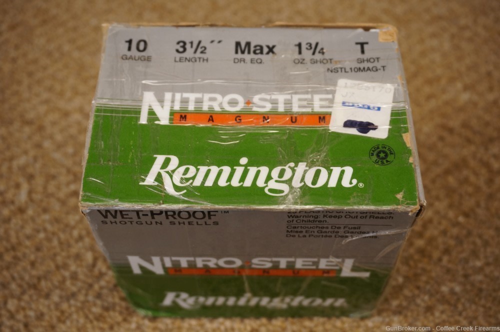 NOS Remington 10 GA Magnum 3.5" 1 3/4 oz T Shot Shotgun Shells 10GA Guage-img-0
