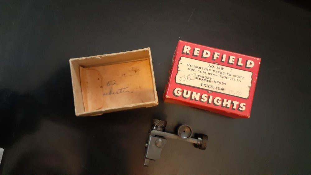 Vintage Redfield 80 WT Micrometer Receiver Peep Sight Winchester 54 70 Rem -img-2