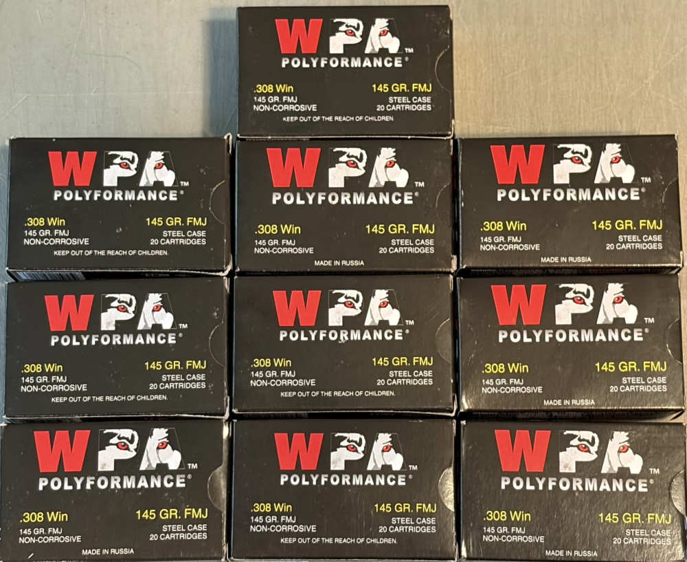 308 Win 145 gr FMJ Rifle Ammo 200 rds WPA Wolf Polyformance-img-0