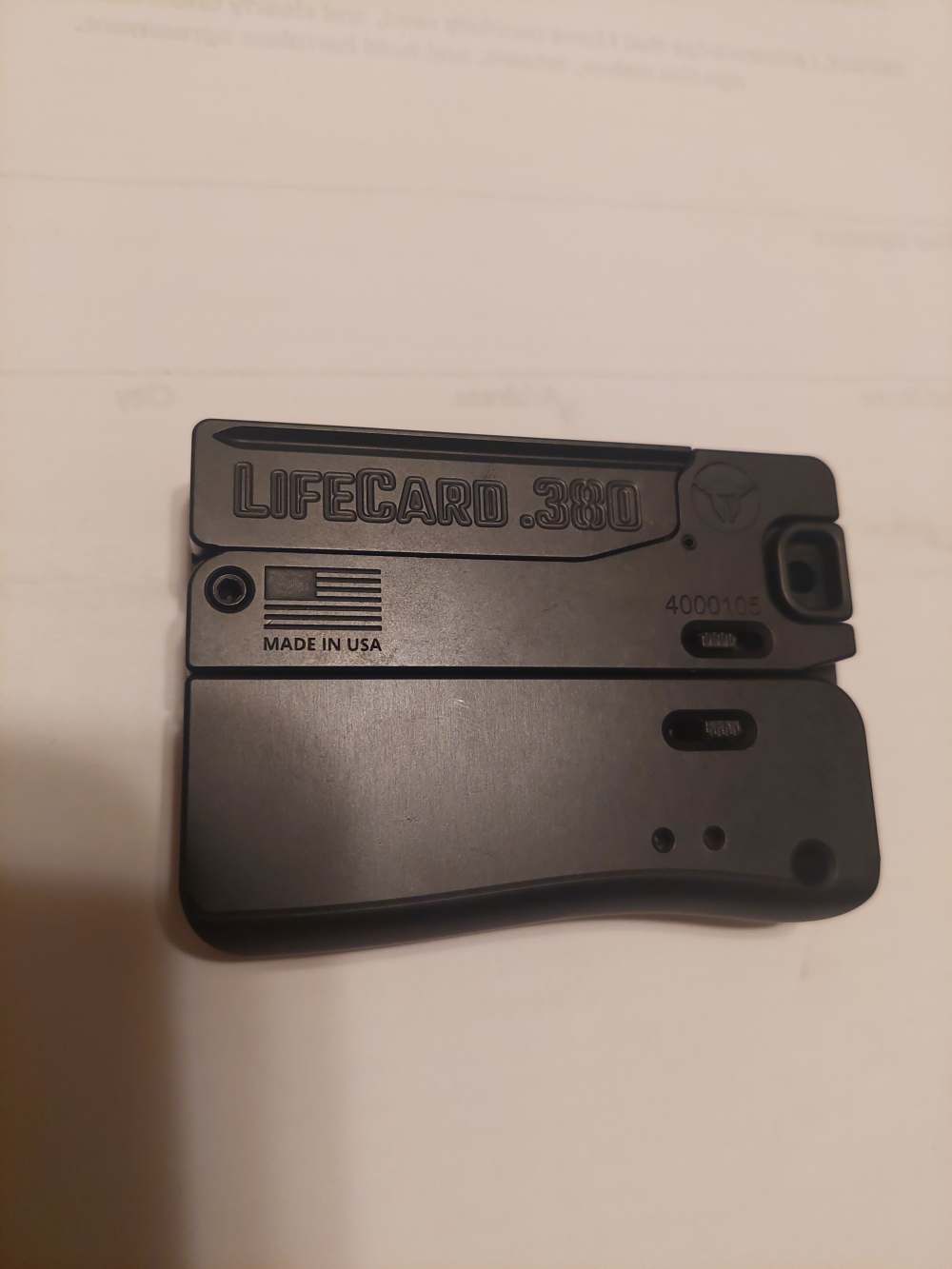 Single shot .380acp lifecard. Brand new. Never used-img-0