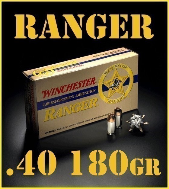 200rds Winchester Ranger™ LE Talon RA40T .40 S&W 180 grains JHP T series-img-0