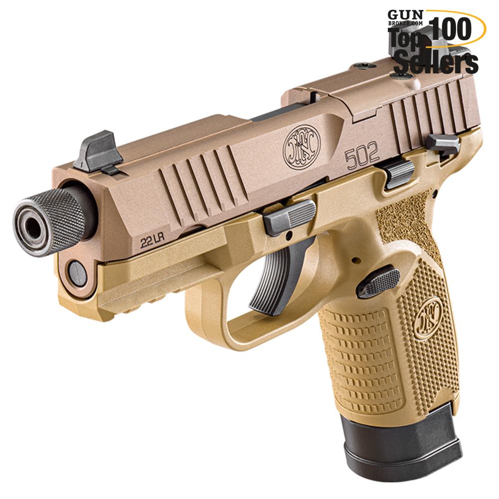 FN AMERICA 502 Tactical 1x15rd/1x10rd FDE Pistol (66-101006)-img-0
