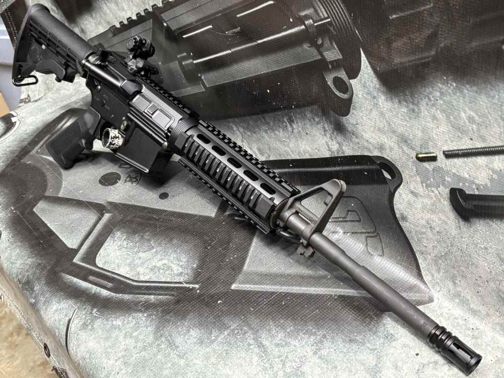 Palmetto 16" 5.56 M4 Carbine retro clone quad rail 5.5# trigger FRT option-img-11