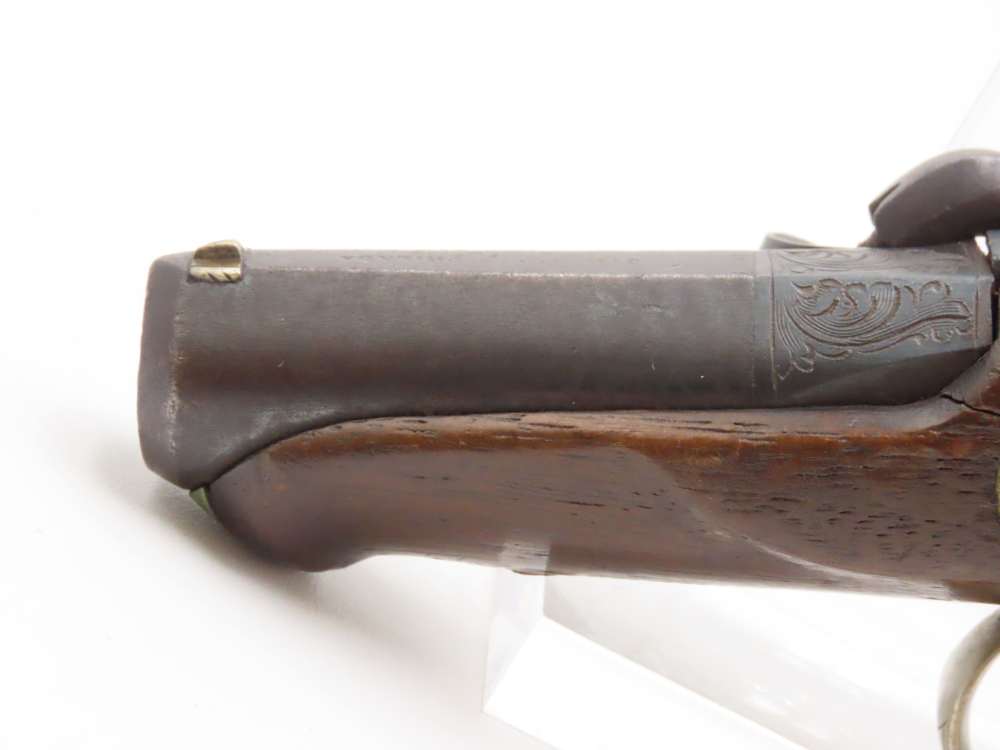 ENGRAVED/SILVER Mounted J.E. EVANS Antique “PEANUT SIZE” DERRINGER Pistol  -img-15