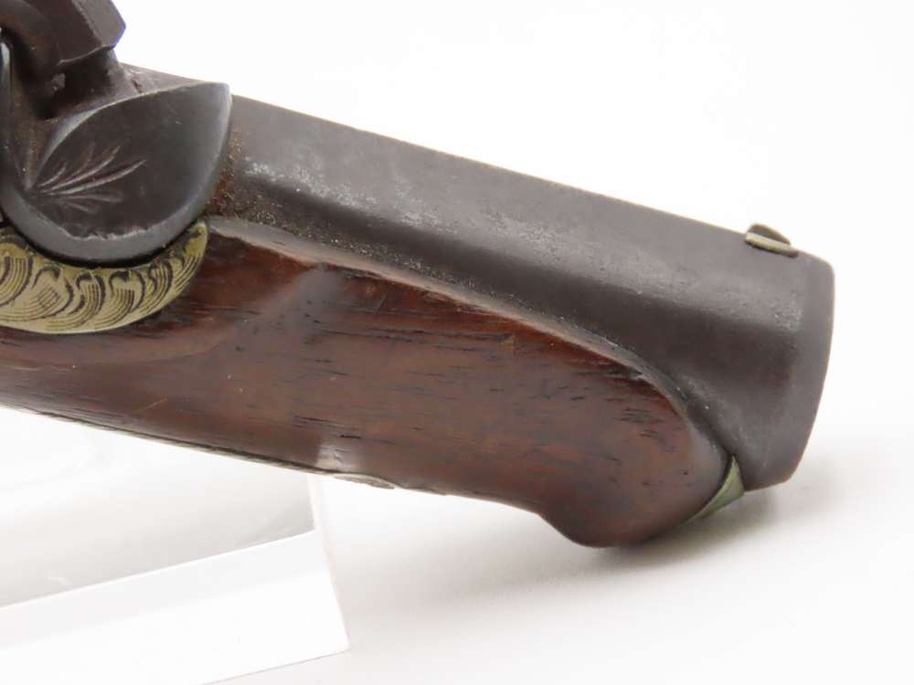 ENGRAVED/SILVER Mounted J.E. EVANS Antique “PEANUT SIZE” DERRINGER Pistol  -img-4