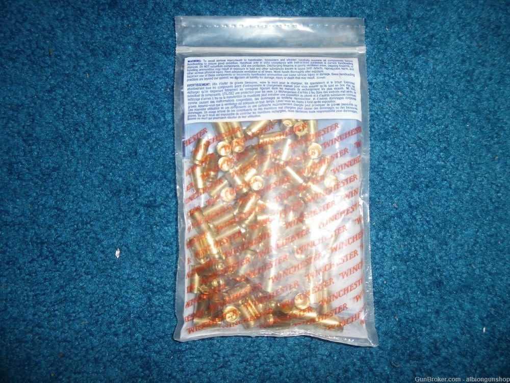 380 acp unprimed brass  one bag of 100 each winchester-img-1