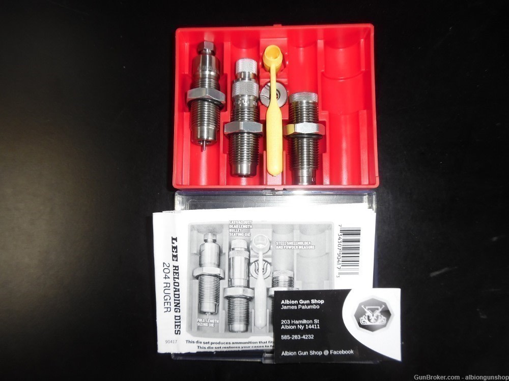 lee 3 set reloading dies 204 ruger new in box-img-0