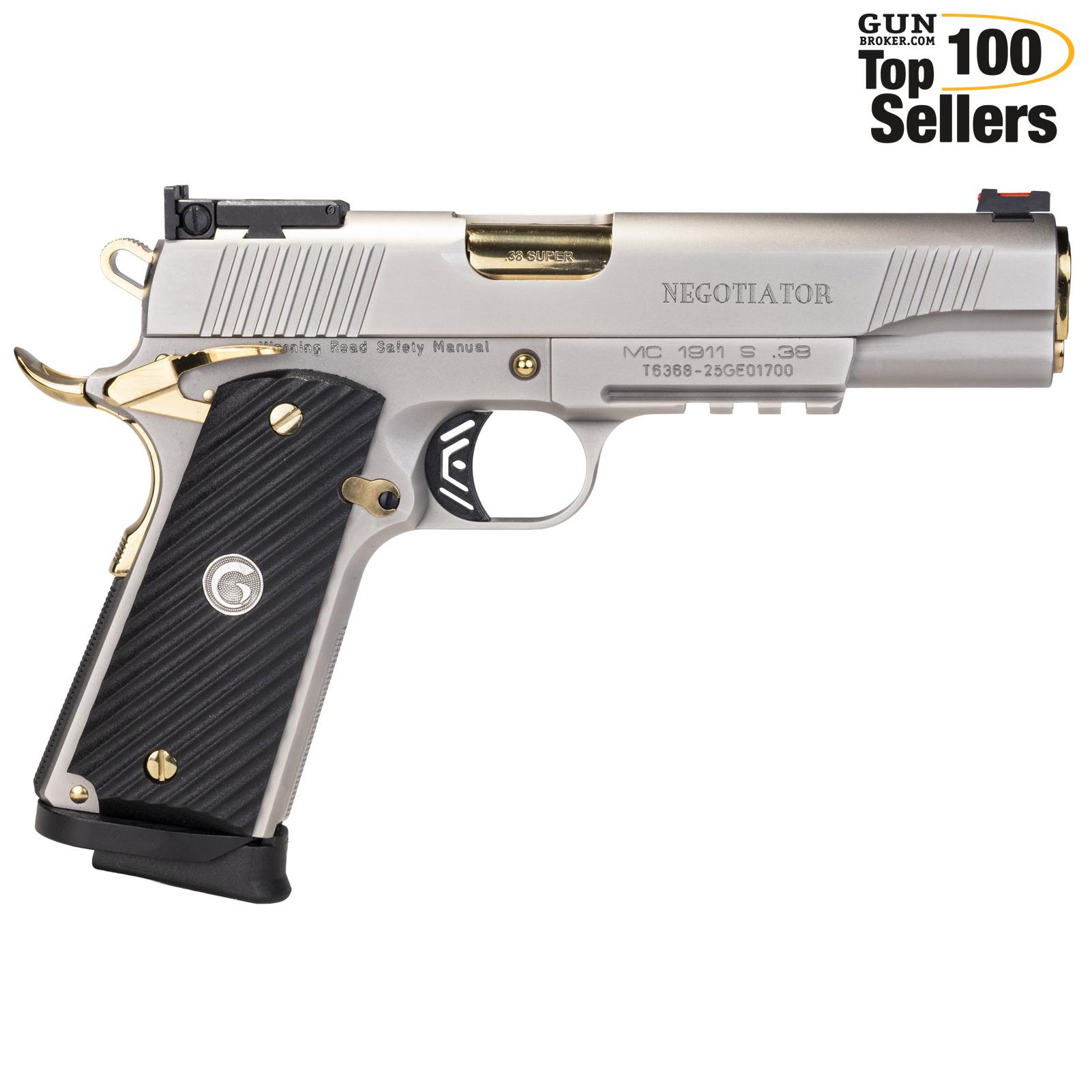 EAA MC1911 Negotiator .38 Super 5in 9rd Steel/Black Semi-Auto Pistol 390399-img-0