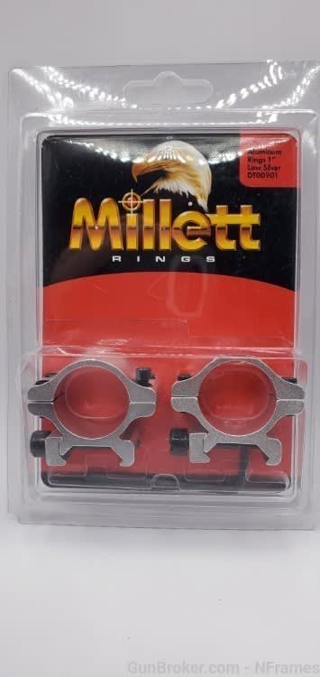 Millett 1" Silver Aluminum Low Rings-img-0