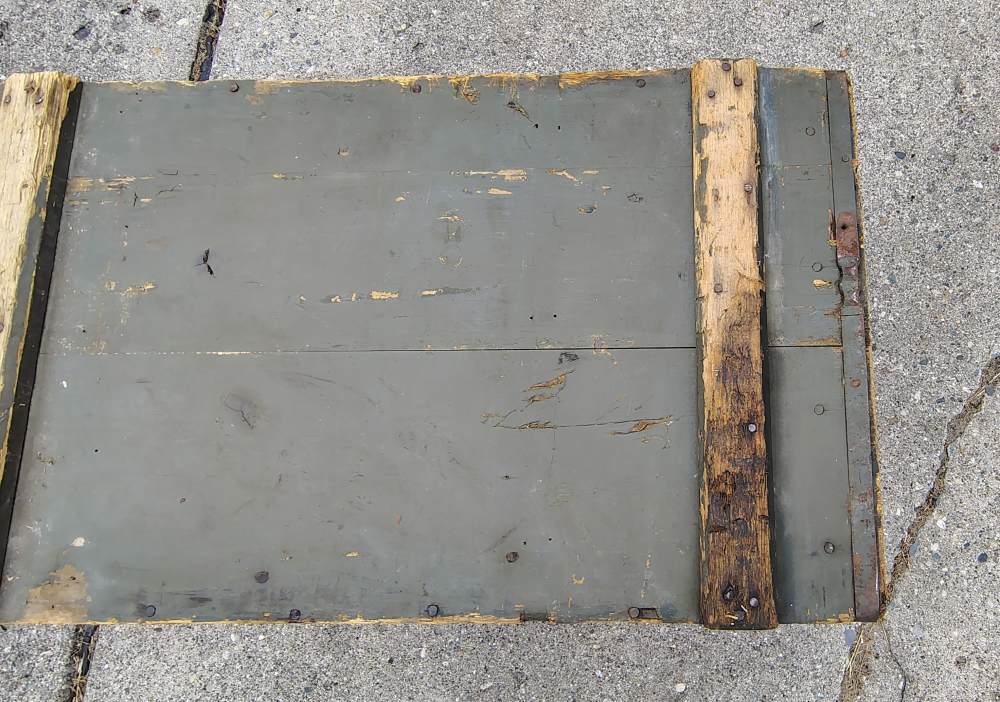 RARE WWII US USMC M1 M1A1 Flame Thrower Wood Transit Box Crate Dated 3-45-img-21