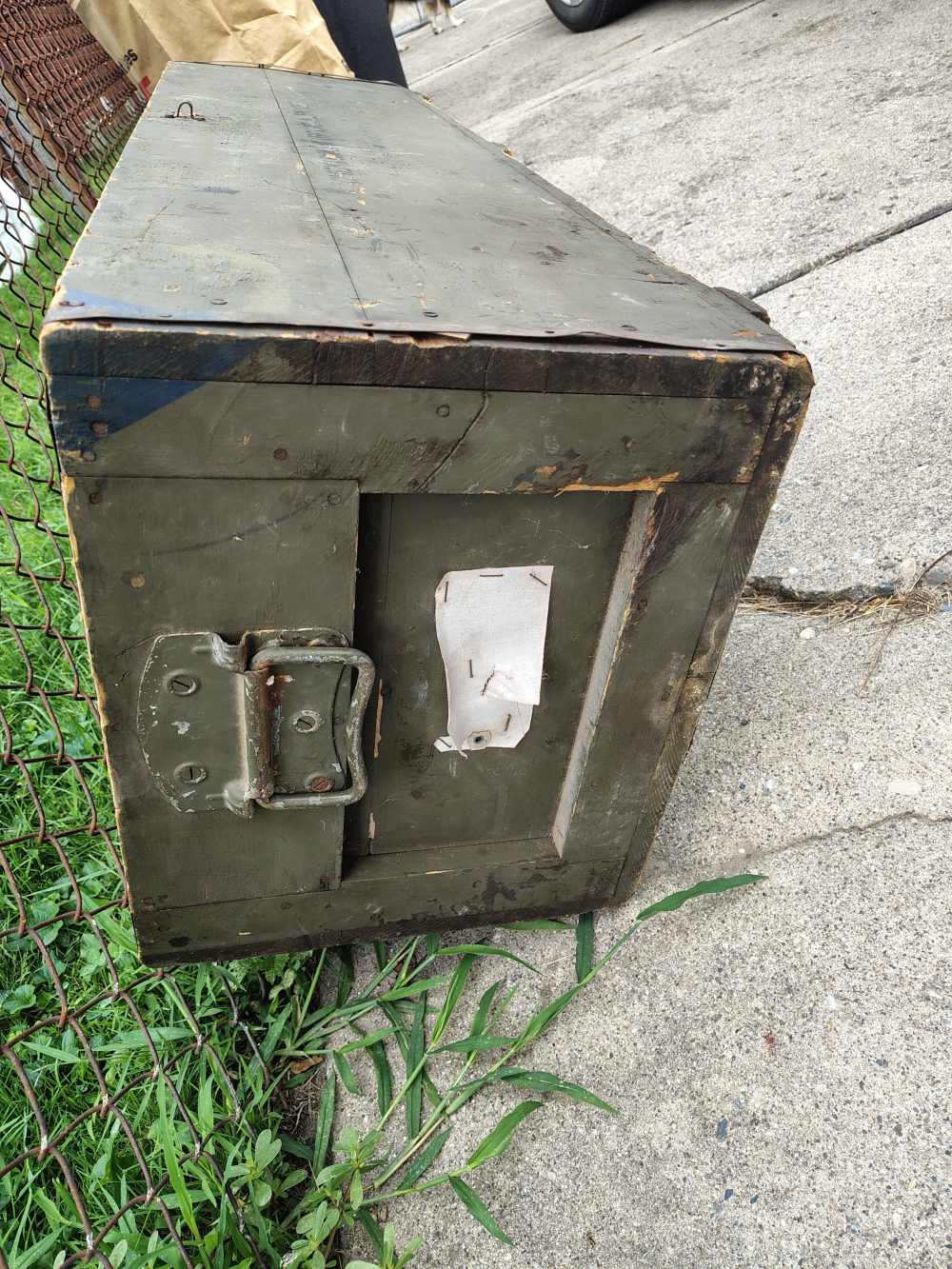 RARE WWII US USMC M1 M1A1 Flame Thrower Wood Transit Box Crate Dated 3-45-img-5