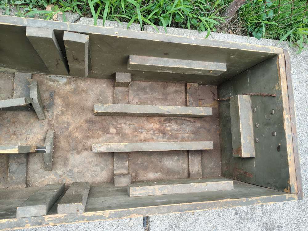 RARE WWII US USMC M1 M1A1 Flame Thrower Wood Transit Box Crate Dated 3-45-img-11
