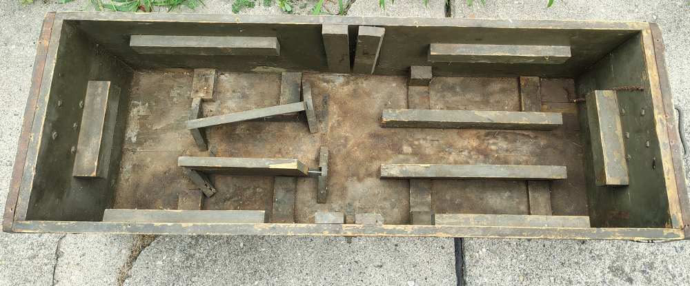 RARE WWII US USMC M1 M1A1 Flame Thrower Wood Transit Box Crate Dated 3-45-img-9