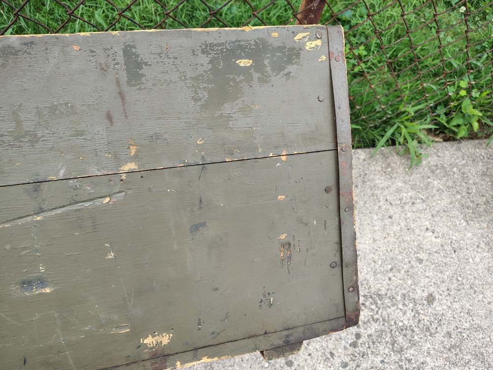 RARE WWII US USMC M1 M1A1 Flame Thrower Wood Transit Box Crate Dated 3-45-img-3