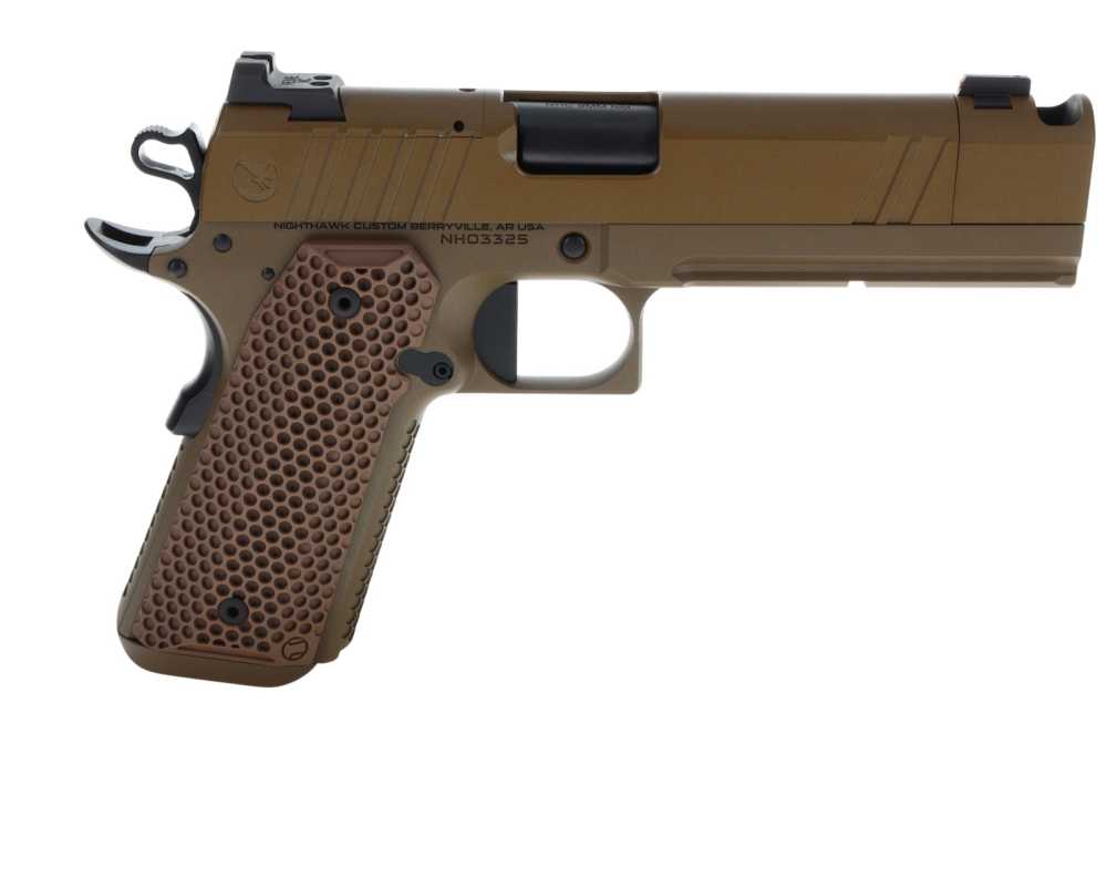 NEW! Nighthawk Custom 1911 Sand Hawk Single Stack Comp IOS 9mm 10+1 FDE-img-2