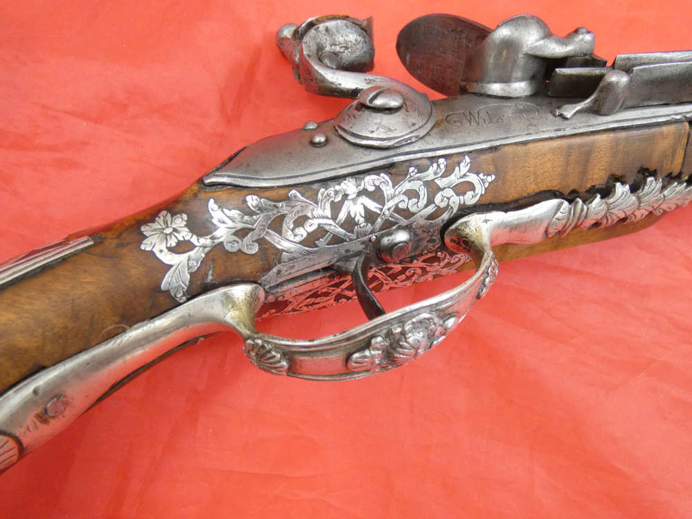 SUPERB ANTIQUE TURKISH OTTOMAN FLINTLOCK PISTOL SILVER / GOLD DECORATION-img-37