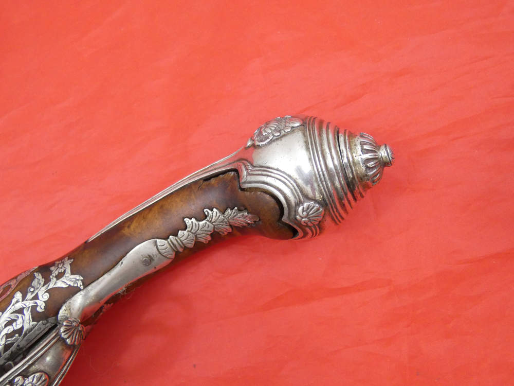 SUPERB ANTIQUE TURKISH OTTOMAN FLINTLOCK PISTOL SILVER / GOLD DECORATION-img-14