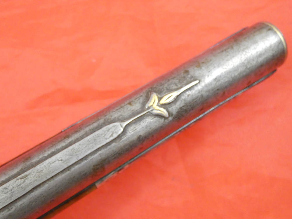 SUPERB ANTIQUE TURKISH OTTOMAN FLINTLOCK PISTOL SILVER / GOLD DECORATION-img-28