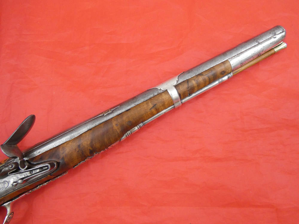 SUPERB ANTIQUE TURKISH OTTOMAN FLINTLOCK PISTOL SILVER / GOLD DECORATION-img-23