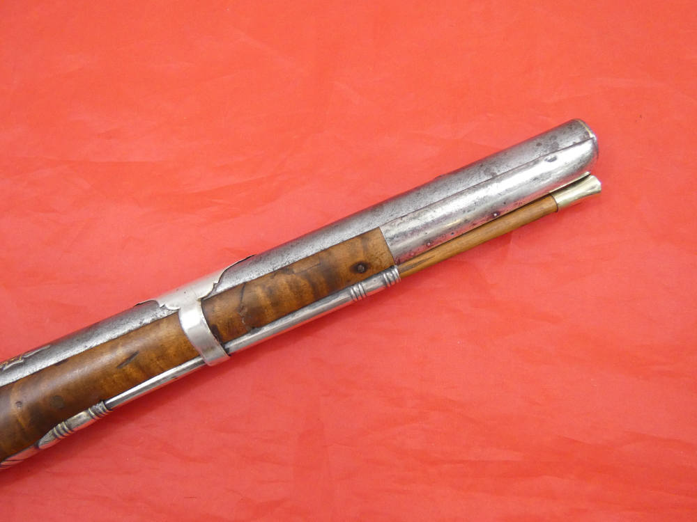 SUPERB ANTIQUE TURKISH OTTOMAN FLINTLOCK PISTOL SILVER / GOLD DECORATION-img-24