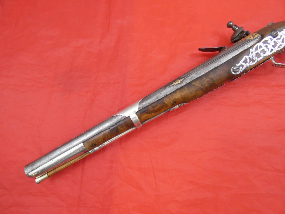 SUPERB ANTIQUE TURKISH OTTOMAN FLINTLOCK PISTOL SILVER / GOLD DECORATION-img-9