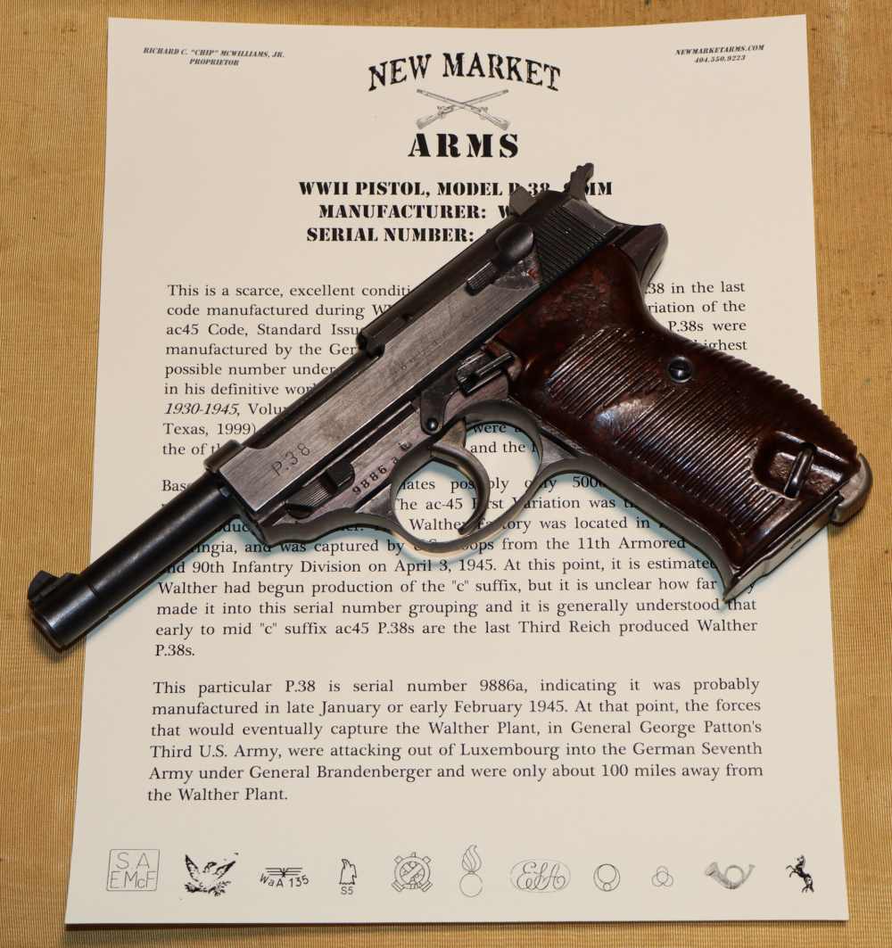 Fine & Scarce WWII German Walther P.38 ac45 c. Jan 1945-img-0