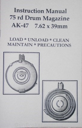 AK 47/SKS 75/100rd CHINESE DRUM MAGAZINE Instruction Manual AK47 AKM Mag-img-0