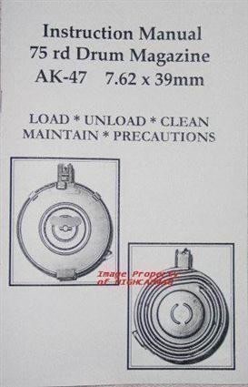 AK 47/SKS 75/100rd CHINESE DRUM MAGAZINE Instruction  Manual AK47 AKM MAG  -img-0