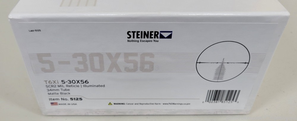 Steiner T6XI 5-30x56 SCR2 Mil reticle illuminated 34mm tube 5125-img-0