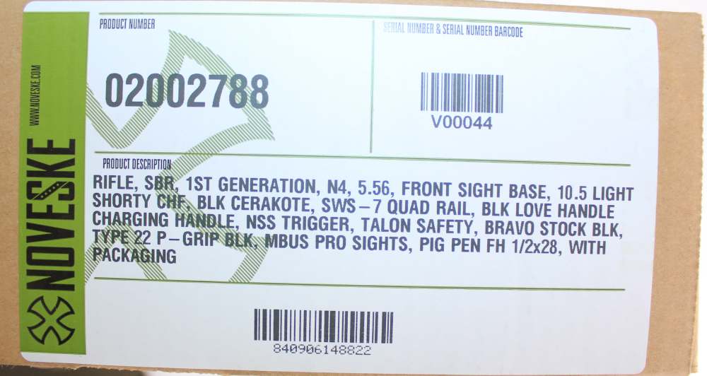 RARE NOVESKE N4 GEN 1 5.56 NATO 10.5" SHORTY CHF FSP SWS-7 QUAD RAIL SBR-img-8