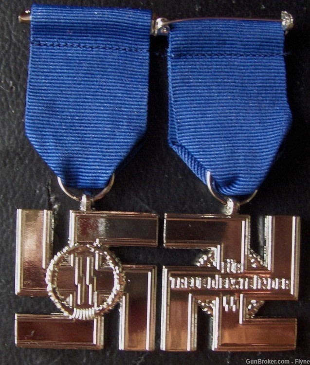 German silver medal "For Faithful Services in The SS". WWII Germany COPY-img-0