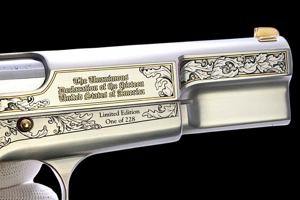 HAND ENGRAVED, LIMITED EDITION BROWNING HI POWER BELGIAN AMERICA'S LEGACY-img-5