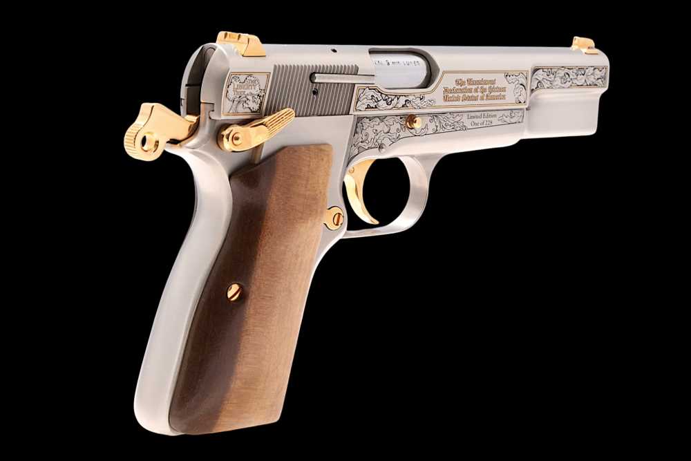 HAND ENGRAVED, LIMITED EDITION BROWNING HI POWER BELGIAN AMERICA'S LEGACY-img-8