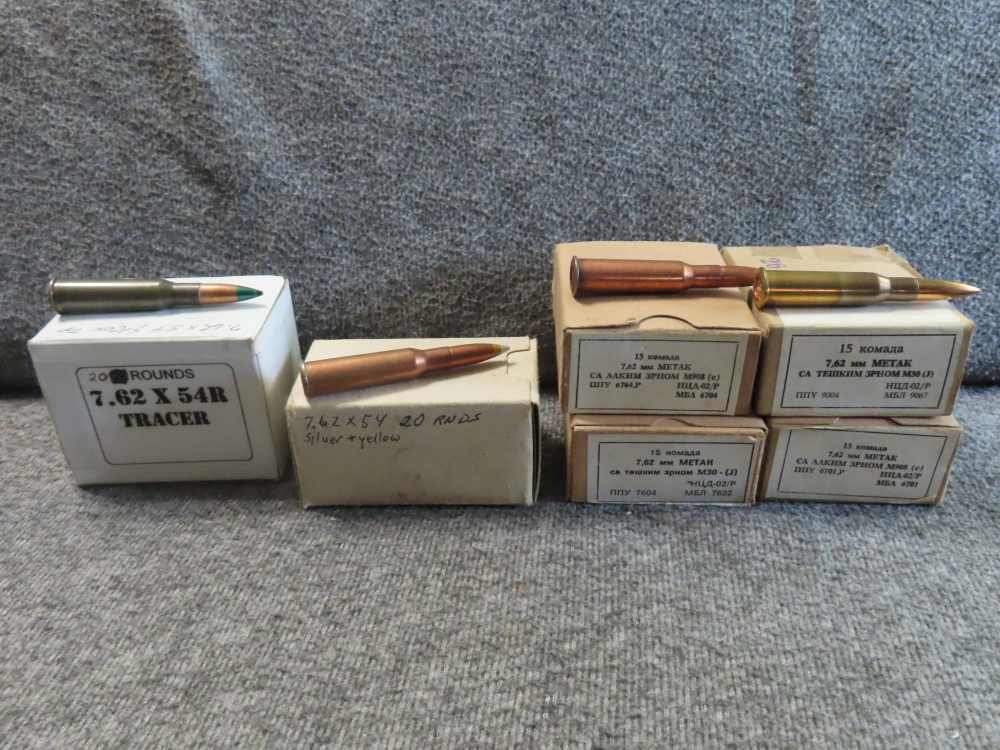 100 ROUNDS 7.62x54R MOSIN NAGANT AMMO, BALL, TRACER, MORE-img-0