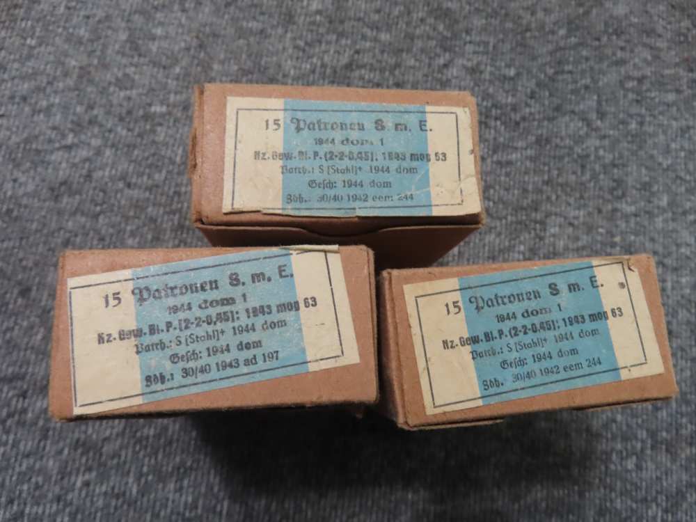 7 FULL BOXES, 105 ROUNDS, ORIGINAL WWII GERMAN 8mm MAUSER CALIBER AMMO-img-9
