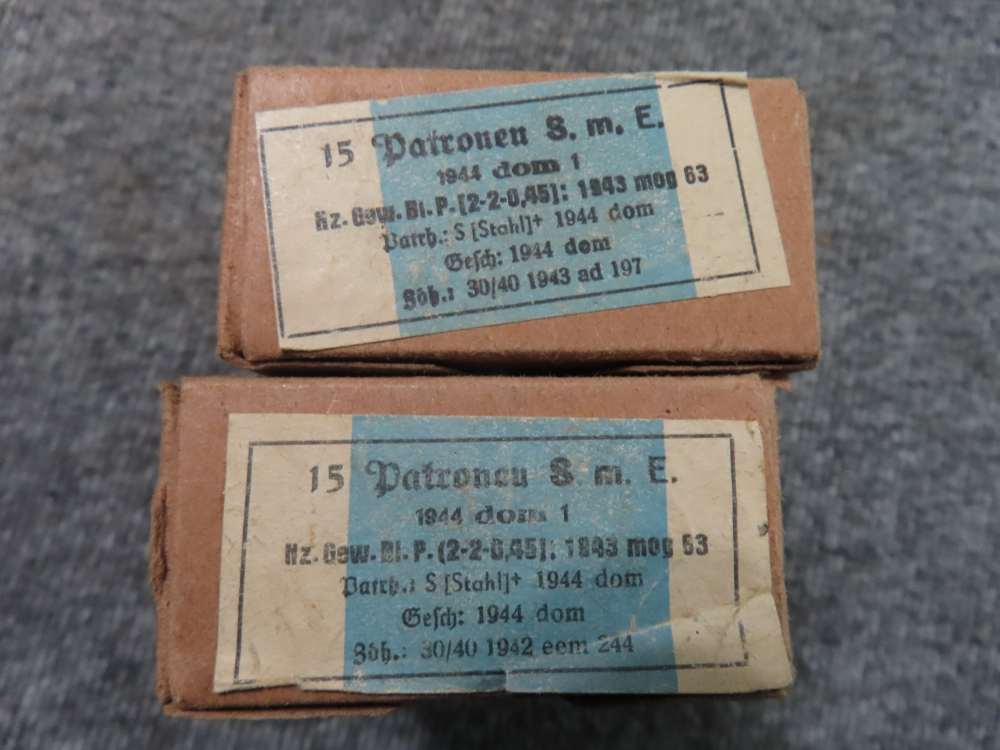 7 FULL BOXES, 105 ROUNDS, ORIGINAL WWII GERMAN 8mm MAUSER CALIBER AMMO-img-1