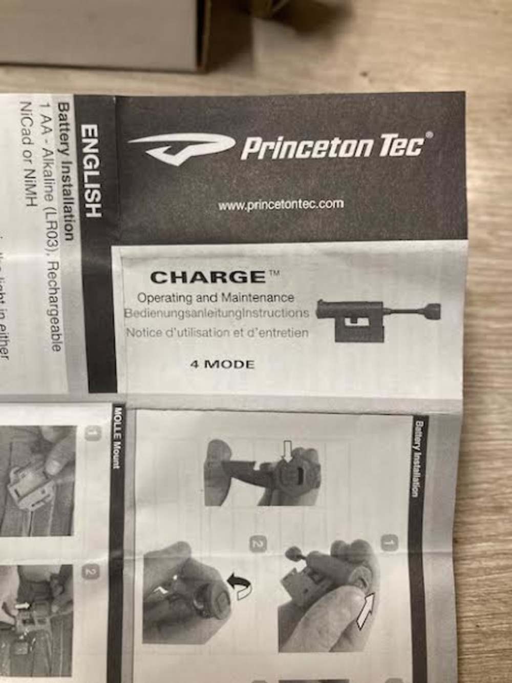 Princeton Tec. Charge 4 mode military headlamp/helmet lamp-img-6